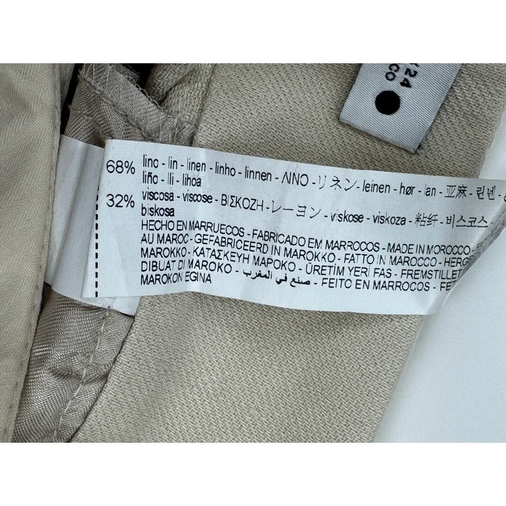 Zara Contrast Waist Linen Blend Pants Blogger favorite Women XS NEW‎ Zip Closure